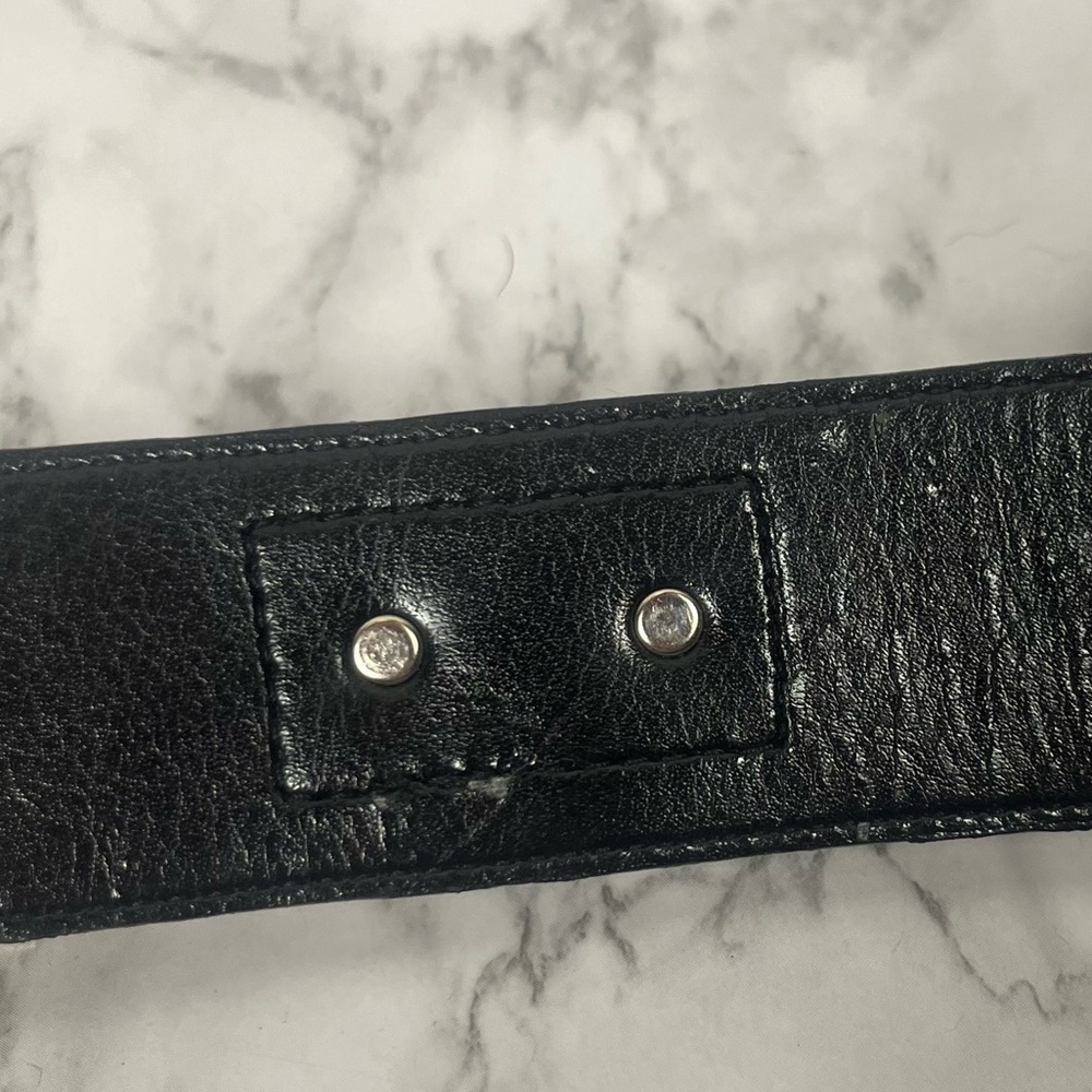 Carlisle black and snake print metal genuine leather belt size small - Picture 8 of 9
